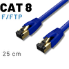Irenis 25 CM CAT8 Kablo F/FTP LSZH Ethernet Network Lan Ağ Kablosu Mavi