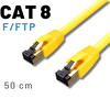 Irenis 50 Cm Sarı CAT8 Kablo F/FTP LSZH Ethernet Network Lan Ağ Kablosu