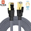 Hi-Link Yüksek Hızlı 40Gbps 2000 Mhz 10 Metre Flat Örgülü Cat8 Ethernet Kablo