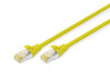 Digitus CAT 6A S-FTP Bakır Ağ Bağlantı Kablosu 50 CM Sarı LSZH AWG 26/7