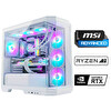 MSI MAG PANO White X150 Ryzen 7 7800X3D 32 GB RAM DDR5 1 TB SSD M.2 NVMe 16GB RTX5060 Ti Sıvı Soğutmalı OEM