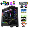 Xaser JETT X70 Ryzen 5 7500F 32GB DDR5 RAM 1TB M.2 NVMe SSD 12GB RTX5070 Sıvı Soğutmalı FreeDOS Oyuncu Bilgisayarı