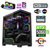 Xaser Fade X30 Ryzen 7 5700X 32 GB RAM 1 TB M.2 NVMe SSD 16GB RTX5060Ti Sıvı Soğutmalı FreeDOS Oyuncu Bilgisayarı