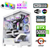 Xaser Fade X40 Ryzen 7 5700X 32 GB RAM 1 TB M.2 NVMe SSD 16GB RTX5060Ti Sıvı Soğutmalı FreeDOS Oyuncu Bilgisayarı