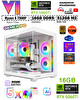 Zeiron Mohawk White Amd Ryzen 5 7500F-MSI A620M-B-GEFORCE RTX 5060Ti 16GB X2 ICE-512GB M.2-16GB DDR5 Beyaz-Oem Oyuncu Paket