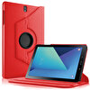 Microsonic Samsung Galaxy Tab S3 9.7'' T820/t825 Kılıf 360 Dönerli Stand Deri Kırmızı