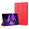 Microsonic Lenovo Tab M10 Plus Tb-x606f 10.3" (za5t0215tr) Kılıf Slim Translucent Back Smart Cover Kırmızı