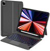 Wiwu Apple iPad Air  5 10.9" 2022 Siyah Mag Touch Combo Led Işıklı Magnetik Standlı Klavyeli Kılıf