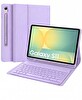 Başkenttekno Samsung Galaxy Tab S11 Uyumlu Bluetooth Q Klavyeli Standli Kalem Bölmeli Kılıf Lila