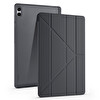 Başkenttekno Samsung Galaxy Tab S11 Ultra Uyumlu Tri Folding Kalem Bölmeli Standlı Kılıf Siyah