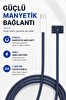 Coverzone USB-C to MagSafe 3 Uyumlu Manyetik ENT 2 Metre MacBook ile Uyumlu Hızlı Şarj Kablosu - LED Şarj Göstergeli