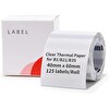 Niimbot T40x60MM Şeffaf Etiket (B1,B21S,B3S) 125 Adet