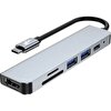 Shaza 6 in 1 USB Type-C Hdmi SD Kart USB PD Girişli Hub Port Adaptör