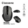 Classone WL600 Serisi Siyah Gri Kablosuz Mouse