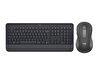 Logitech Signature K650 + M650 L Büyük Boy Sol El Kablosuz Siyah Klavye ve Mouse Seti