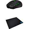 Everest SMW-777 USB 2.4 GHz Optik Wireless Siyah Kablosuz Mouse + Logitech Gaming Mouse Pad