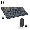 Logitech K380 Bluetooth Klavye 920-007586 + M350 Pebble Siyah Kablosuz Mouse 910-005718