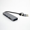 Winex 5in1 USB-A ve Type-C to 3x USB3.0 TF SD Type-C Çoklayıcı Hub Adaptör