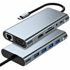 Winex 11in1 Hub Type-C to 4K HDMI/USB-A 3.0/TF SD/VGA/3.5MM AUX/PD Şarj/RJ45 Ethernet Dönüştürücü Adaptör