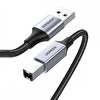 Ugreen USB-A To USB-B 2.0 Örgülü 1.5 M Yazıcı Kablosu