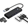 Orico PAPW3AT-U3-015-BK-EP USB 3.0 To 3.0 TF SD Kart Okuyucu 3 Portlu USB 3.0 Siyah Çoklayıcı Adaptör