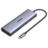 Ugreen 15600 Type-C To 3xUSB 3.0 4K/30hz Hdmı VGA Gigabit Ethernet SD TF Kart Okuyucu Çoklayıcı Hub Adaptör