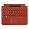 Microsoft Surface Pro 8 9 ve Pro X Uyumlu Q US İngilizce Klavye ile Slim Pen 2 8x8-00035 Kırmızı