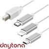 Daytona ADS-501 3'ü 1 Arada USB B To Micro-Lightning-Type-C Telefon Bilgisayar Tablet Piyano Konnektörü Çevirici Otg Kablo