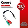 Qport Q-A15 Mikrofon-Kulaklık=>3.5mm RCA Erkek 0.15mm Çevirici