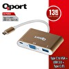 Qport Q-TV03 USB3.1 Type-C => VGA USB3.0 USB3.1 Type-C Çevirici Adaptör