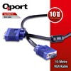 Qport Q-VGA10 10.0m VGA (Monitör) Kablosu Filtreli