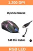 Şahnet 8733-3D Işıklı Kablolu Oyuncu Mouse 1200DPI
