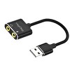 VegGieg USB Ses Kartı 3.5mm Kulaklık ve Mikrofon Girişli V-K103