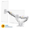 North Bayou Nb F160 17-27 " Monitör Tutucu Çift Kol Amortisörlü 2-9 Kg Vesa Monitör Standı Beyaz