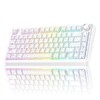 Aula F75 Mekanik RGB TKL Seiya Switch Kablosuz Makrolu Hot Swap Gaming Klavye - Desenli Beyaz