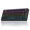 Aula F75 Mekanik RGB TKL Seiya Switch Kablosuz Makrolu Hot Swap Mekanik Klavye Desenli Siyah