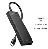 Ugreen 35583 CM806 USB-C to 2xUSB-A 2xUSB-C 3.2 Gen 2 10GB/s Yüksek Hız Dört Bağlantı Noktalı Hub Siyah 0.3 MT