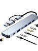 Blue Wings 7in1 USB ve Type-C Girişli USB Çoğaltıcı 7in1 USB 3.0 Çoğaltıcı USB C Çevirici Adaptör Çok Portlu