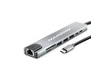 Evimdeyokyok HDX7841 Type-C Hub HDMI 4K USB 3.0 Lan 8 Port Çevirici Kart Okuyucu - Gri