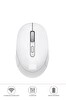 Başkenttekno TM17 Mouse Bluetooth - Usb Çift Modlu Şarjlı Sessiz Kablosuz Mouse Beyaz
