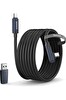 Syntech 16FT VR Link Kablosu Meta Quest 3 3S 2 Pro Pico 4 Uyumlu USB 3.0 PC SteamVR Siyah
