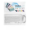 Çeşithane Bluetooth 2.4G Dual Mode Sessiz Tuş Şarjlı Beyaz Kablosuz Klavye ve Mouse Set