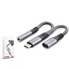 Hadron GJ-018 Type-C to 3.5 MM - Type-C  Şarj Kulaklık Ayırıcı Kablo Siyah