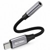 ScHitec HG/AXT-02 Type-C to 3.5MM Aux HiFi Stereo Ses 10CM Siyah Dönüştürücü Adaptör