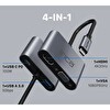 Inca ITPC-06T Type-C Hub X4 HDMI 4K@30Hz VGA USB 3.0 PD 100W Alüminyum Kasa Çoklayıcı