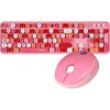 Everest Round KM-6282 Renkli Tuşlu Pembe Kablosuz Q Multimedia Klavye ve Mouse Seti
