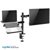 Ergoflex A74L Amortisörlü 17-27" Monitör Tutucu Ve 10-17" Laptop Standı