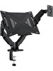 ErgoMekan F180 Slim 17-32” ikili Monitör ve Laptop Standı Siyah Maks: 9 KG