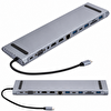 Qasul USB Type C Hub 3.0 Adaptör 4K HDMI Uyumlu RJ45 SD/TF VGA HDMI PD MacBook 12'si 1 Arada Çoklayıcı