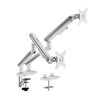 Brateck 17-32" Uyumlu İki Kollu Amortisörlü Beyaz Monitör Kolu LDT68-C024